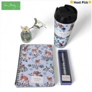 VERA BRADLEY 3-Pc Gift Set ‘Merry Mischief Snow Day’ Notebook Pen Travel Mug NWT